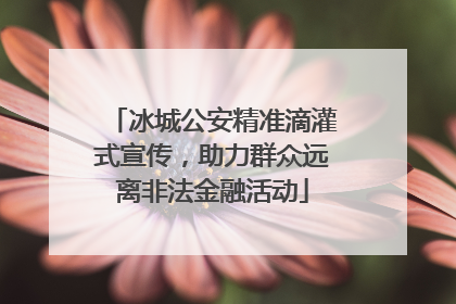 冰城公安精准滴灌式宣传，助力群众远离非法金融活动