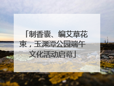 制香囊、编艾草花束，玉渊潭公园端午文化活动启幕