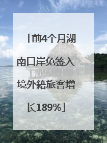 前4个月湖南口岸免签入境外籍旅客增长189%