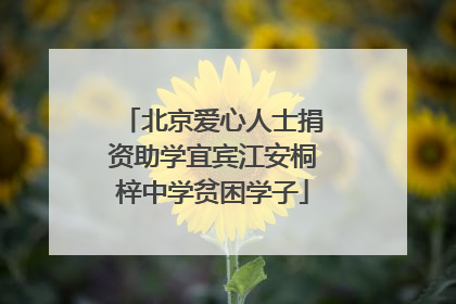 北京爱心人士捐资助学宜宾江安桐梓中学贫困学子