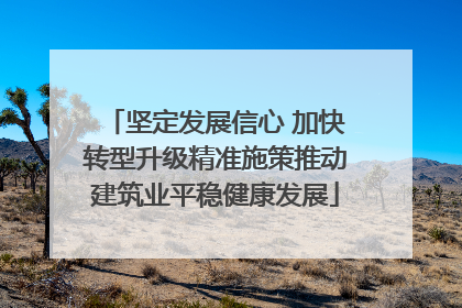 坚定发展信心 加快转型升级精准施策推动建筑业平稳健康发展