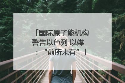 国际原子能机构警告以色列 以媒：“前所未有”