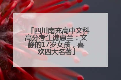 四川南充高中文科高分考生谯惠兰：文静的17岁女孩，喜欢四大名著