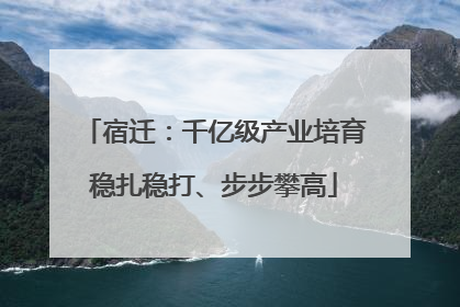 宿迁：千亿级产业培育稳扎稳打、步步攀高