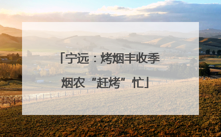 宁远：烤烟丰收季 烟农“赶烤”忙