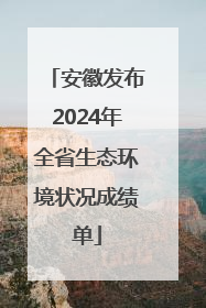 安徽发布2024年全省生态环境状况成绩单
