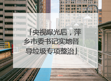 央视曝光后，萍乡市委书记实地督导垃圾专项整治