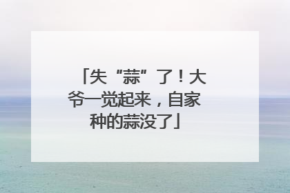 失“蒜”了！大爷一觉起来，自家种的蒜没了