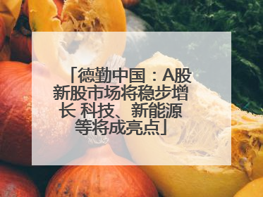 德勤中国：A股新股市场将稳步增长 科技、新能源等将成亮点