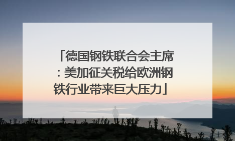 德国钢铁联合会主席：美加征关税给欧洲钢铁行业带来巨大压力