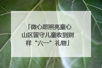微心愿照亮童心 山区留守儿童收到别样“六一”礼物