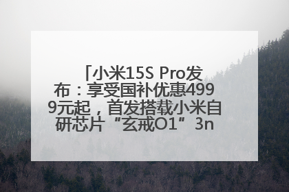 小米15S Pro发布：享受国补优惠4999元起，首发搭载小米自研芯片“玄戒O1”3nm旗舰处理器