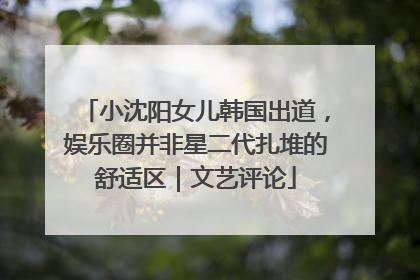 小沈阳女儿韩国出道，娱乐圈并非星二代扎堆的舒适区｜文艺评论