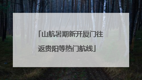 山航暑期新开厦门往返贵阳等热门航线
