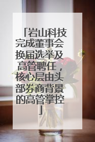 岩山科技完成董事会换届选举及高管聘任，核心层由头部券商背景的高管掌控