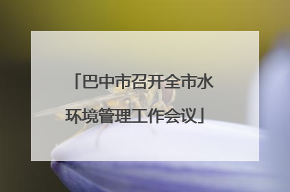 巴中市召开全市水环境管理工作会议
