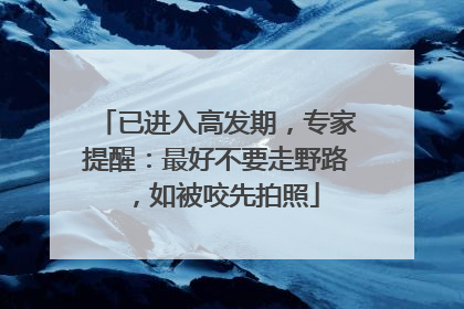 已进入高发期，专家提醒：最好不要走野路，如被咬先拍照