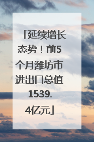 延续增长态势！前5个月潍坊市进出口总值1539.4亿元