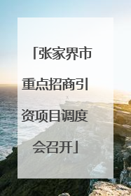 张家界市重点招商引资项目调度会召开