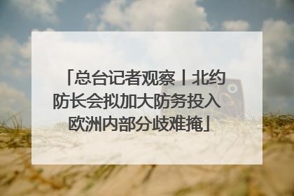 总台记者观察丨北约防长会拟加大防务投入 欧洲内部分歧难掩