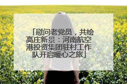 慰问老党员，共绘高庄新景：河南航空港投资集团驻村工作队开启暖心之旅