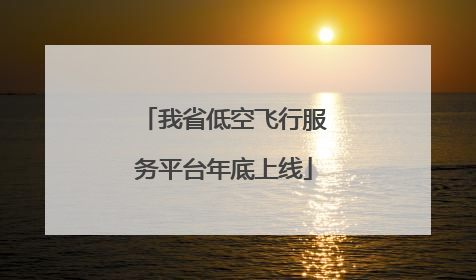 我省低空飞行服务平台年底上线