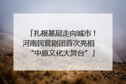 扎根基层走向城市！河南民营剧团首次亮相“中原文化大舞台”