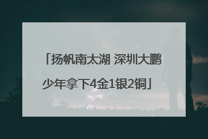 扬帆南太湖 深圳大鹏少年拿下4金1银2铜