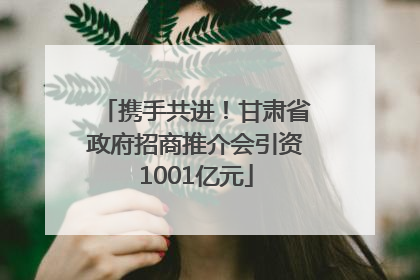 携手共进！甘肃省政府招商推介会引资1001亿元
