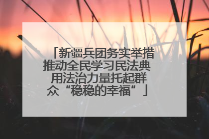 新疆兵团务实举措推动全民学习民法典 用法治力量托起群众“稳稳的幸福”