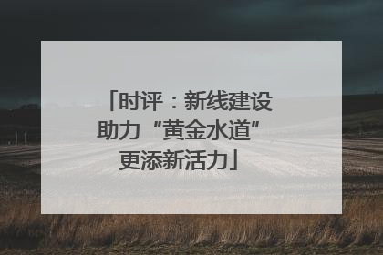 时评：新线建设助力“黄金水道”更添新活力