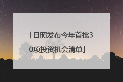 日照发布今年首批30项投资机会清单