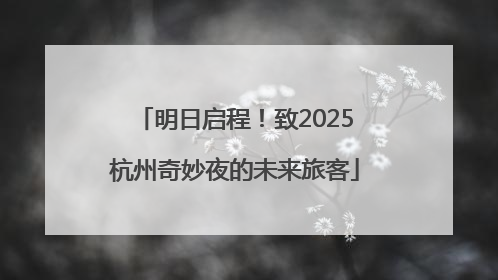 明日启程！致2025杭州奇妙夜的未来旅客
