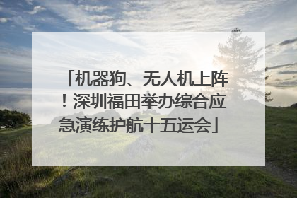 机器狗、无人机上阵！深圳福田举办综合应急演练护航十五运会