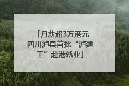 月薪超3万港元 四川泸县首批“泸建工”赴港就业