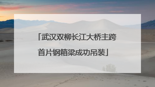 武汉双柳长江大桥主跨首片钢箱梁成功吊装