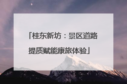 桂东新坊：景区道路提质赋能康旅体验
