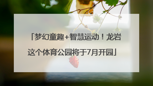 梦幻童趣+智慧运动！龙岩这个体育公园将于7月开园