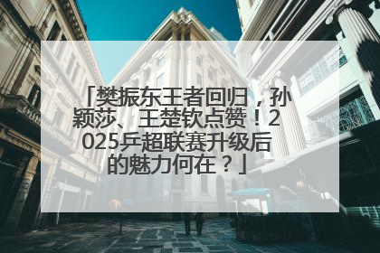 樊振东王者回归，孙颖莎、王楚钦点赞！2025乒超联赛升级后的魅力何在？