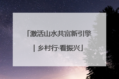 激活山水共富新引擎｜乡村行·看振兴
