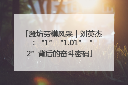 潍坊劳模风采|刘英杰:“1”“1.01”“2”背后的奋斗密码
