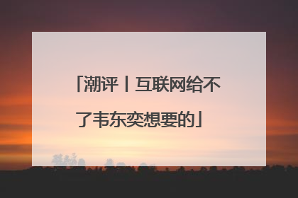 潮评丨互联网给不了韦东奕想要的