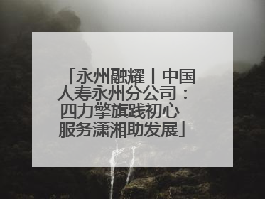 永州融耀丨中国人寿永州分公司：四力擎旗践初心 服务潇湘助发展