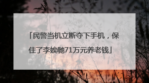 民警当机立断夺下手机，保住了李娭毑71万元养老钱