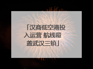汉商低空港投入运营 航线覆盖武汉三镇