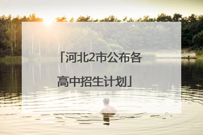 河北2市公布各高中招生计划