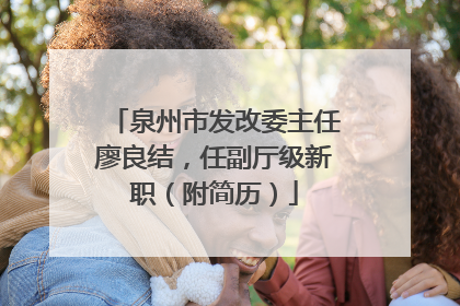 泉州市发改委主任廖良结，任副厅级新职（附简历）