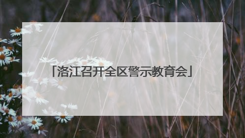 洛江召开全区警示教育会