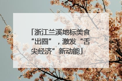 浙江兰溪地标美食“出圈”，激发“舌尖经济”新动能