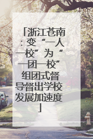 浙江苍南：变“一人一校”为“一团一校” 组团式督导督出学校发展加速度